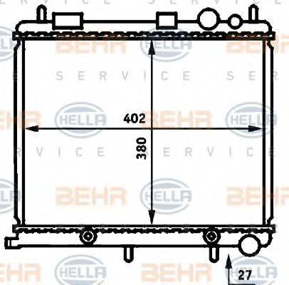 HELLA 8MK376718611 Радіатор, охолодження двигуна