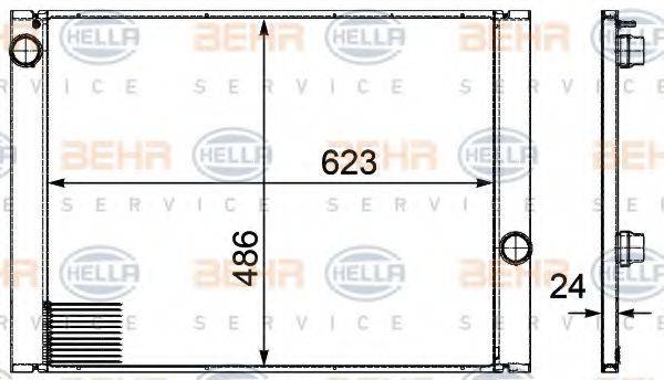 HELLA 8MK376719141 Радіатор, охолодження двигуна