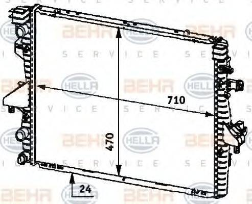 HELLA 8MK376719181 Радіатор, охолодження двигуна