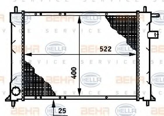 HELLA 8MK376720141 Радіатор, охолодження двигуна