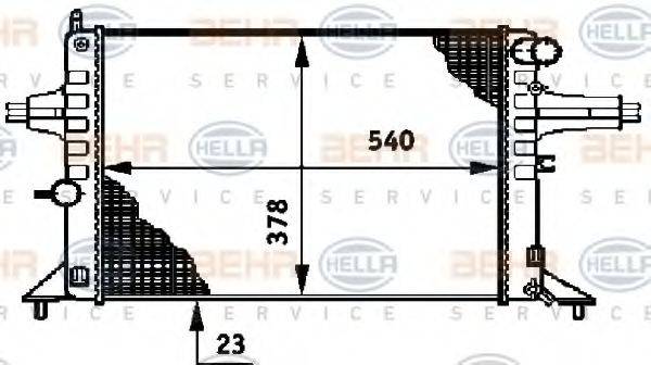 HELLA 8MK376720421 Радіатор, охолодження двигуна