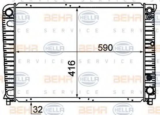 HELLA 8MK376720721 Радіатор, охолодження двигуна