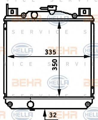 HELLA 8MK376720731 Радіатор, охолодження двигуна