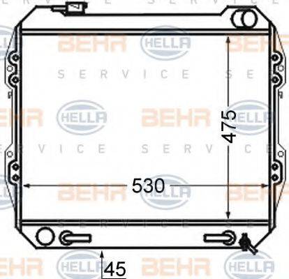 HELLA 8MK376724551 Радіатор, охолодження двигуна