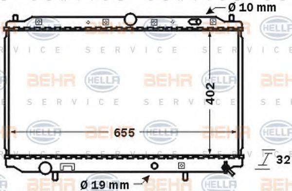 HELLA 8MK376724751 Радіатор, охолодження двигуна