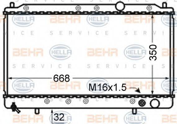 HELLA 8MK376724771 Радіатор, охолодження двигуна