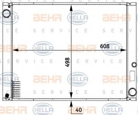 HELLA 8MK376729511 Радіатор, охолодження двигуна