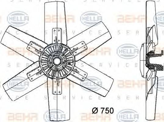 HELLA 8MV376730241 Вентилятор, охолодження двигуна