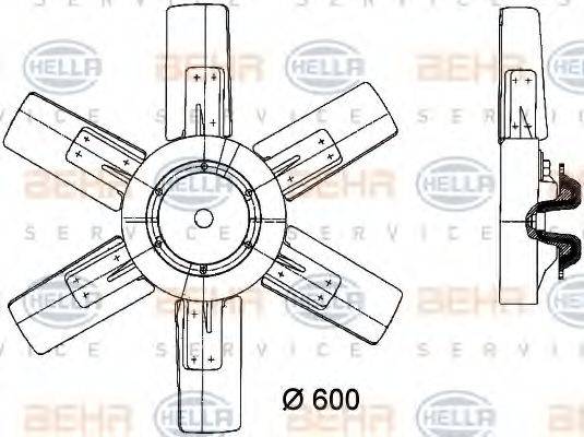 HELLA 8MV376730791 Вентилятор, охолодження двигуна