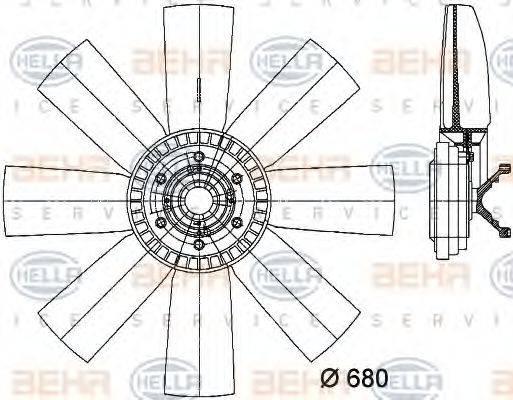 HELLA 8MV376731311 Вентилятор, охолодження двигуна