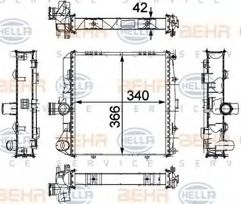 HELLA 8MK376733671 Радіатор, охолодження двигуна