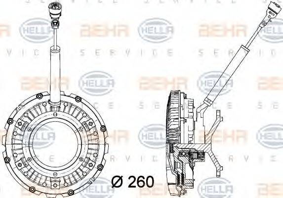 HELLA 8MV376734371 Зчеплення, вентилятор радіатора