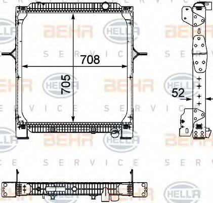 HELLA 8MK376745181 Радіатор, охолодження двигуна