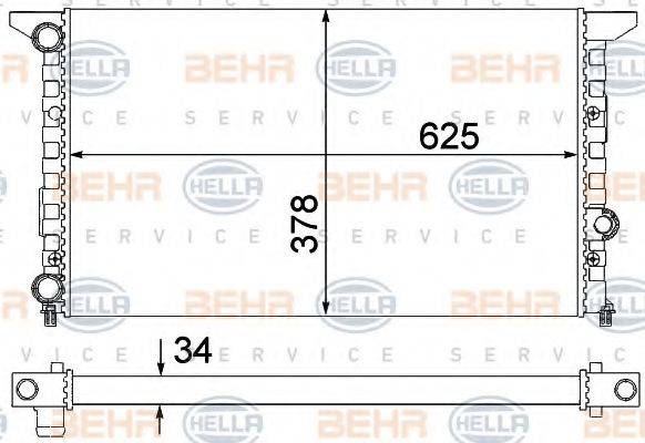 HELLA 8MK376753271 Радіатор, охолодження двигуна