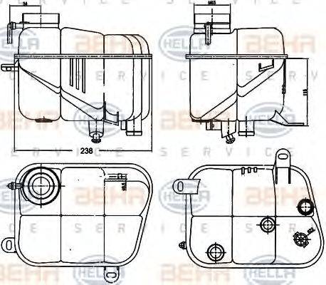 HELLA 8MA376755161 Компенсаційний бак, охолоджуюча рідина