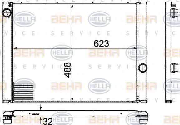 HELLA 8MK376755591 Радіатор, охолодження двигуна