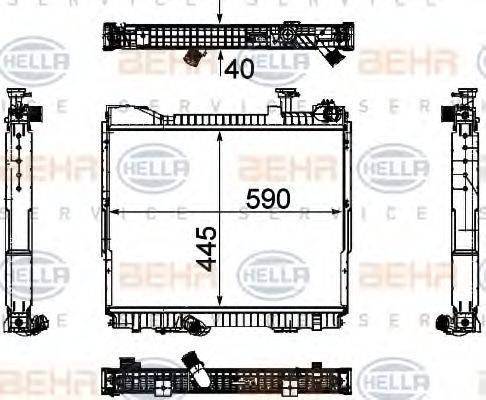 HELLA 8MK376756051 Радіатор, охолодження двигуна