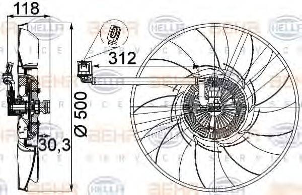 HELLA 8MV376757311 Вентилятор, охолодження двигуна