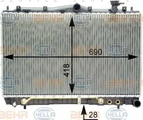 HELLA 8MK376762221 Радіатор, охолодження двигуна