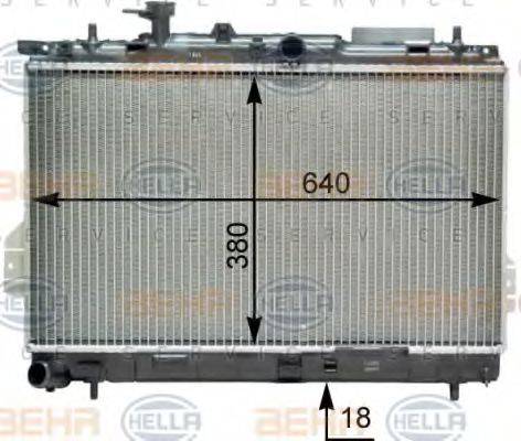 HELLA 8MK376762281 Радіатор, охолодження двигуна