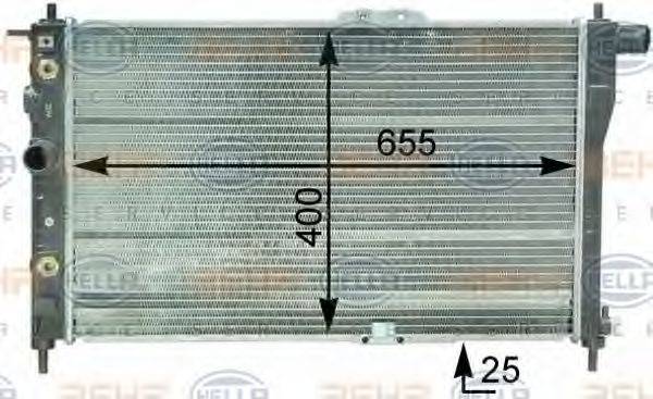 HELLA 8MK376762531 Радіатор, охолодження двигуна