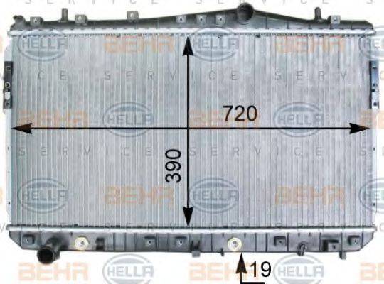 HELLA 8MK376762681 Радіатор, охолодження двигуна