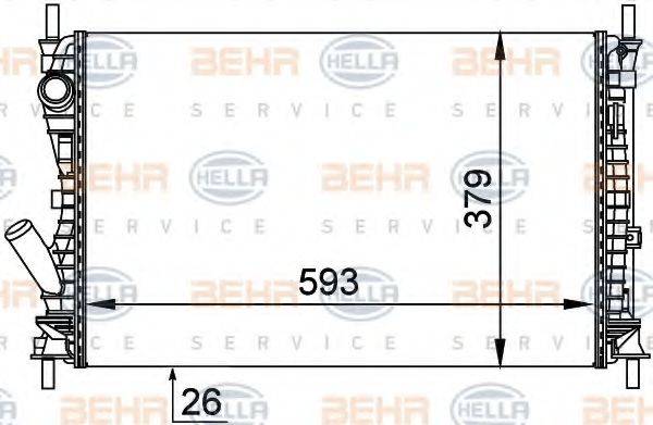 HELLA 8MK376764441 Радіатор, охолодження двигуна