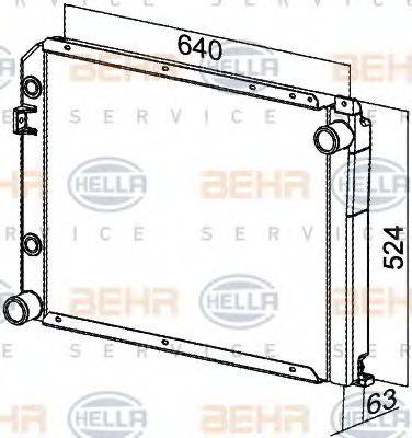 HELLA 8MK376765421 Радіатор, охолодження двигуна