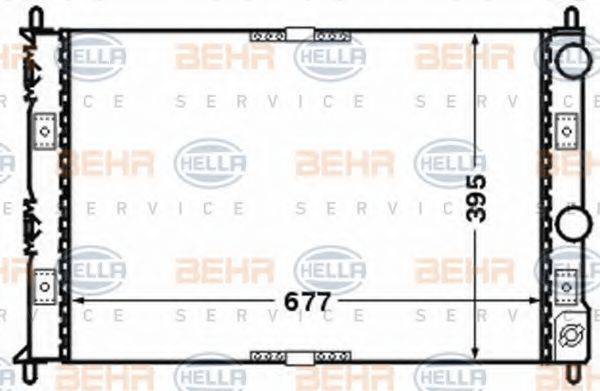 HELLA 8MK376766551 Радіатор, охолодження двигуна