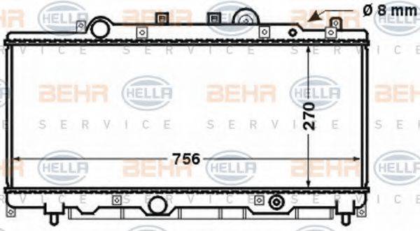 HELLA 8MK376767521 Радіатор, охолодження двигуна