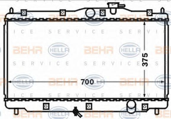 HELLA 8MK376768231 Радіатор, охолодження двигуна