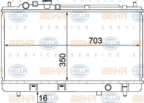 HELLA 8MK376769621 Радіатор, охолодження двигуна