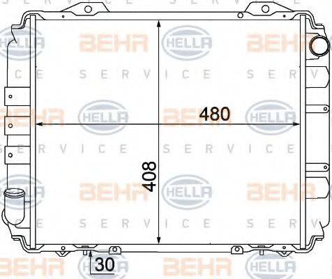 HELLA 8MK376770431 Радіатор, охолодження двигуна