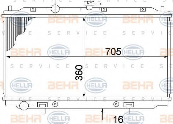 HELLA 8MK376770661 Радіатор, охолодження двигуна