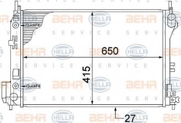 HELLA 8MK376771211 Радіатор, охолодження двигуна