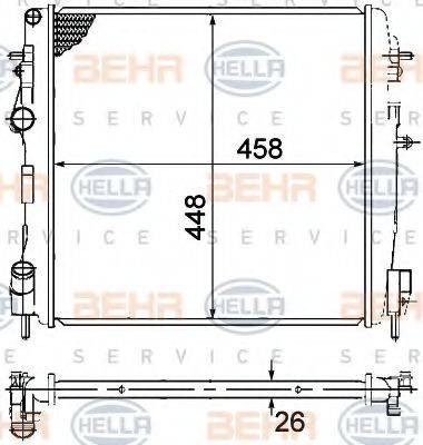 HELLA 8MK376771791 Радіатор, охолодження двигуна