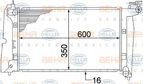 HELLA 8MK376773631 Радіатор, охолодження двигуна