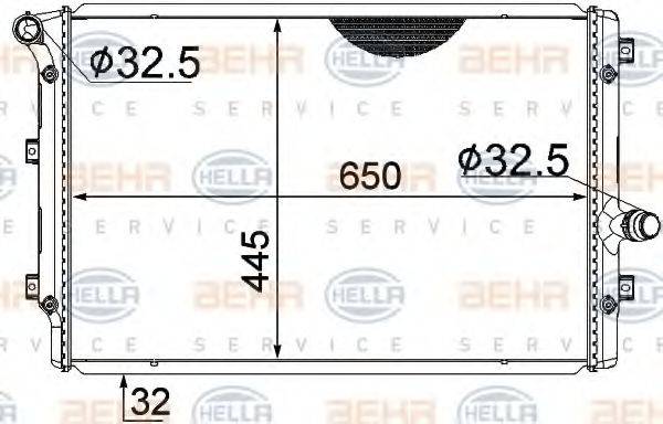 HELLA 8MK376774041 Радіатор, охолодження двигуна