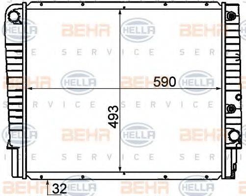 HELLA 8MK376774211 Радіатор, охолодження двигуна