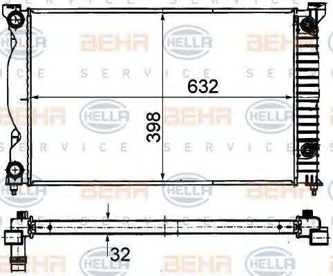 HELLA 8MK376780251 Радіатор, охолодження двигуна