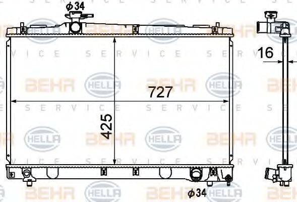 HELLA 8MK376790171 Радіатор, охолодження двигуна