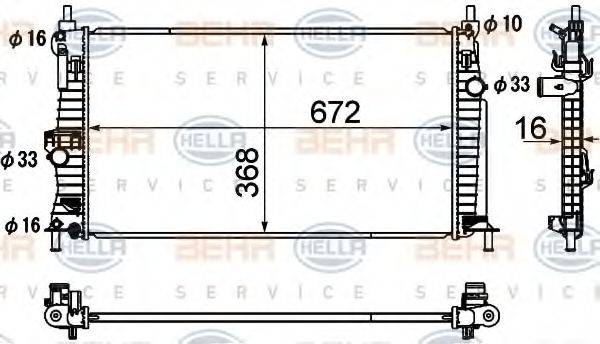 HELLA 8MK376790391 Радіатор, охолодження двигуна