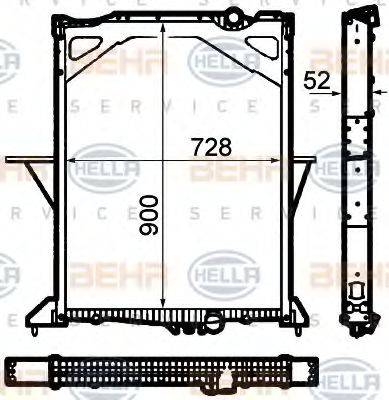 HELLA 8MK376792141 Радіатор, охолодження двигуна