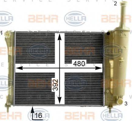 HELLA 8MK376900221 Радіатор, охолодження двигуна