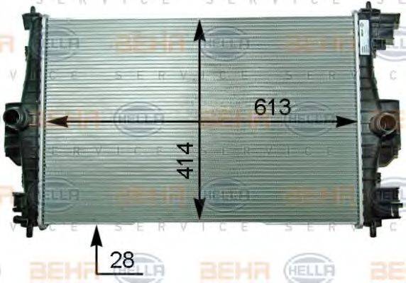 HELLA 8MK376910301 Радіатор, охолодження двигуна