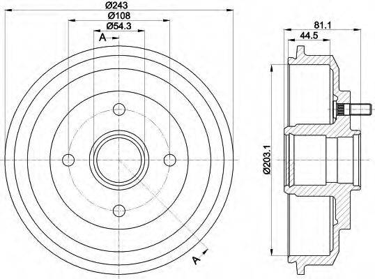 HELLA 8DT355300261 Гальмівний барабан