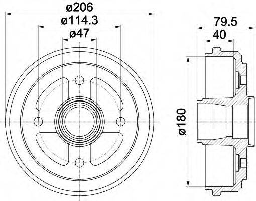 HELLA 8DT355300561 Гальмівний барабан