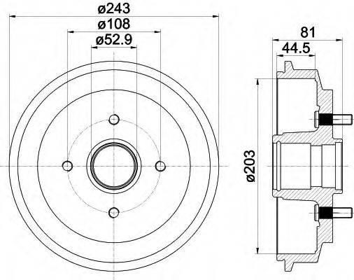 HELLA 8DT355300601 Гальмівний барабан