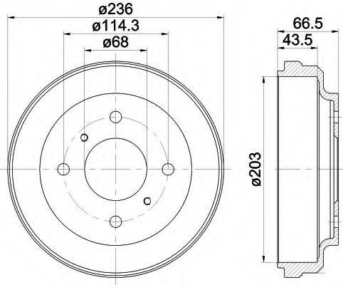 HELLA 8DT355300621 Гальмівний барабан