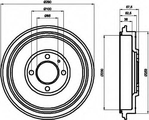 HELLA 8DT355300811 Гальмівний барабан